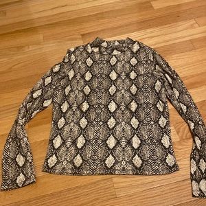 Snake skin turtle neck top